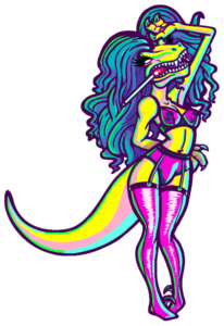 sexy saurus mascot